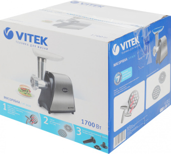 Мясорубка Vitek VT-3636 1700Вт серебристый - купить недорого с доставкой в интернет-магазине