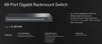 Коммутатор TP-Link TL-SG1048 (L2) 48x1Гбит/с неуправляемый - цена, купить или заказать с доставкой в интернет-магазине Коммутатор TP-Link TL-SG1048 (L2) 48x1Гбит/с неуправляемый - купить недорого с доставкой в интернет-магазине