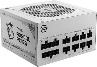 Блок питания MSI ATX 850W MAG A850GL WH PCIE5 80+ gold (20+4pin) APFC 120mm fan 8xSATA Cab Manag RTL - купить недорого с доставкой в интернет-магазине