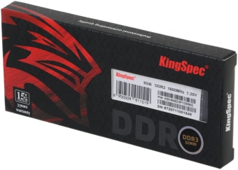 Память DDR3L 8GB 1600MHz Kingspec KS1600D3P13508G RTL PC3-12800 CL11 DIMM 240-pin 1.35В dual rank Ret - купить недорого с доставкой в интернет-магазине