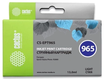 Картридж струйный Cactus CS-EPT965 T0965 светло-голубой (13мл) для Epson Stylus Photo R2880 с чипом - купить недорого с доставкой в интернет-магазине