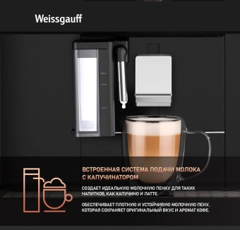 Кофемашина Weissgauff WCMI-576 Touch Cappuccino 1400Вт черный - купить недорого с доставкой в интернет-магазине