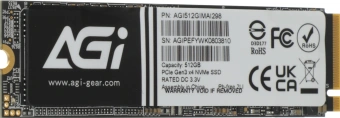 Накопитель SSD AGi PCIe 3.0 x4 512GB AGI512GIMAI298-CB AI298 M.2 2280 - купить недорого с доставкой в интернет-магазине