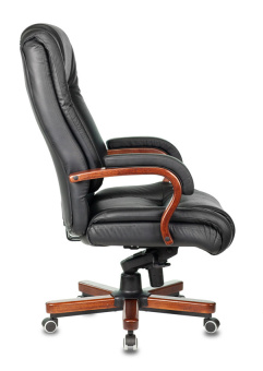 Кресло руководителя Бюрократ T-9925WALNUT черный кожа/иск.кожза крестов. металл/дерево - купить недорого с доставкой в интернет-магазине
