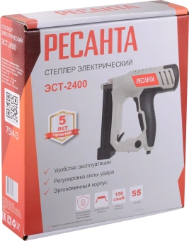 Степлер электрический Ресанта ЭСТ-2400 скобы тип 55: 15-25мм гвозди тип 300: 15-32мм - купить недорого с доставкой в интернет-магазине