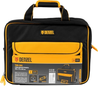 Сумка для инструментов Denzel 90295 10л 3отд. 28карм. черный/желтый - купить недорого с доставкой в интернет-магазине