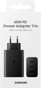 Сетевое зар./устр. Samsung EP-T6530 65W 3A (PD) USB/2xUSB Type-C для Samsung черный (EP-T6530NBEGEU) - купить недорого с доставкой в интернет-магазине