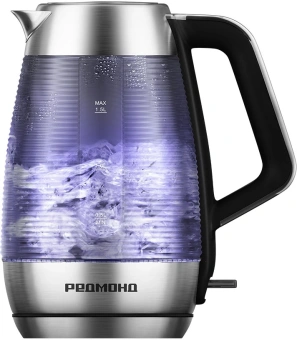 Чайник электрический Редмонд KG253 1.5л. 2200Вт хром корпус: стекло/металл/пластик - купить недорого с доставкой в интернет-магазине