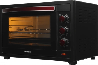 Мини-печь Hyundai MIO-HY102 50л. 2000Вт черный/красный - купить недорого с доставкой в интернет-магазине