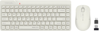 Клавиатура + мышь A4Tech Fstyler FG2200 Air клав:бежевый мышь:бежевый USB беспроводная slim (FG2200 AIR BEIGE) - купить недорого с доставкой в интернет-магазине