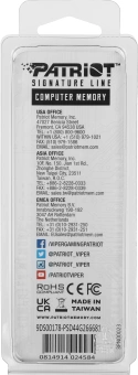 Память DDR4 4Gb 2666MHz Patriot PSD44G266681 Signature RTL PC4-21300 CL19 DIMM 288-pin 1.2В single rank Ret - купить недорого с доставкой в интернет-магазине