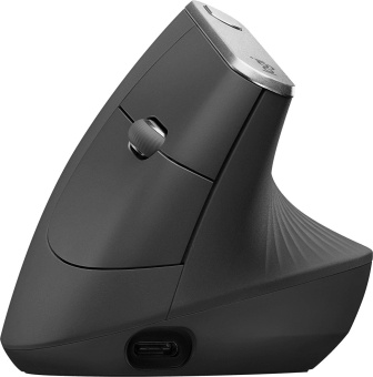 Мышь Logitech MX Vertical черный/серебристый оптическая 4000dpi беспров. BT/Radio USB 4but (910-005449) - купить недорого с доставкой в интернет-магазине