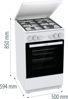 Плита Комбинированная Gorenje GK5A42WF-B белый (металлическая крышка) реш.чугун - купить недорого с доставкой в интернет-магазине