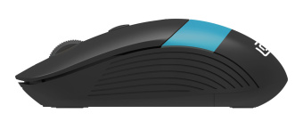 Мышь Оклик 310MW черный/синий оптическая (3200dpi) беспроводная USB для ноутбука (3but) - купить недорого с доставкой в интернет-магазине