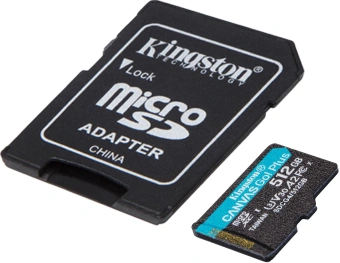 Флеш карта microSDXC 512GB Kingston SDCG4/512GB Canvas Go! Plus V10 A2 + adapter - купить недорого с доставкой в интернет-магазине