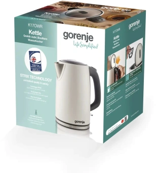Чайник электрический Gorenje K17OWR белый - купить недорого с доставкой в интернет-магазине