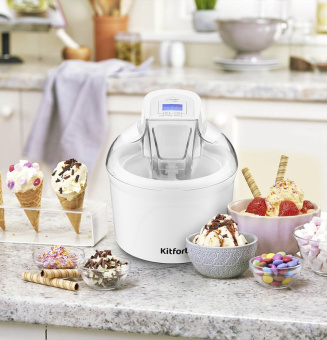 Мороженица Kitfort КТ-1808 12Вт 1500мл. белый - купить недорого с доставкой в интернет-магазине