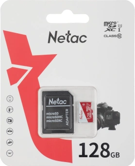 Флеш карта microSDXC 128GB Netac NT02P500ECO-128G-R P500 Eco + adapter - купить недорого с доставкой в интернет-магазине
