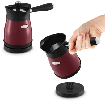 Кофеварка электрическая турка Kitfort КТ-7499 1000Вт красный/черный - купить недорого с доставкой в интернет-магазине