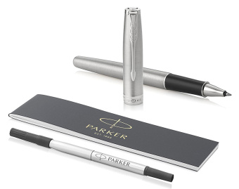 Ручка роллер Parker Sonnet Core T526 (CW1931511) Stainless Steel CT M черн. черн. подар.кор. сменный стержень 1стерж. кругл. 1цв. - купить недорого с доставкой в интернет-магазине