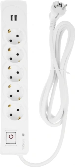Сетевой фильтр Kranz 13-4700 3м (5 розеток) белый (коробка) - купить недорого с доставкой в интернет-магазине