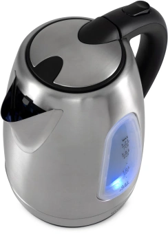 Чайник электрический Hyundai HYK-S7407 1.7л. 2200Вт серебристый матовый/черный корпус: металл - купить недорого с доставкой в интернет-магазине