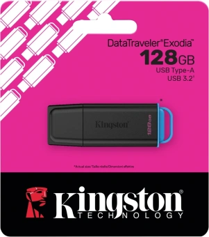 Флеш Диск Kingston 128GB DataTraveler Exodia DTXG2/128GB USB3.0 черный/голубой - купить недорого с доставкой в интернет-магазине