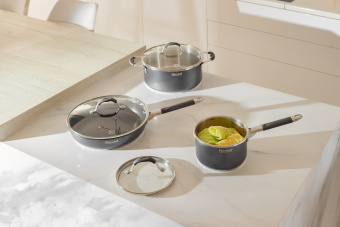 Ковш Rondell Stern RDS-008 1.9л. d=16см (с крышкой) темно-серый - купить недорого с доставкой в интернет-магазине