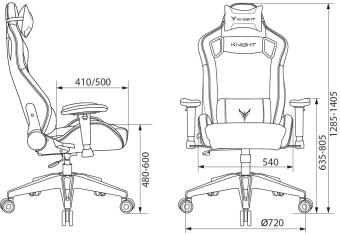 Кресло игровое Knight Outrid Smile черный экокожа с подголов. крестов. пластик - купить недорого с доставкой в интернет-магазине