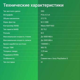 Накопитель SSD Digma PCIe 4.0 x4 512GB DGSM4512GM6ET Meta M6E M.2 2280 - купить недорого с доставкой в интернет-магазине