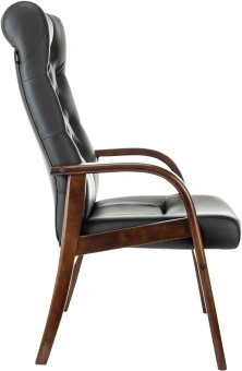 Кресло Бюрократ T-9928WALNUT-CF черный кожа на ножках дерево - купить недорого с доставкой в интернет-магазине