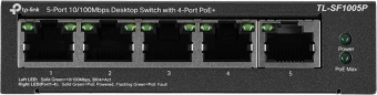 Коммутатор TP-Link TL-SF1005P (L2) 5x100Мбит/с 4PoE 58W неуправляемый - купить недорого с доставкой в интернет-магазине