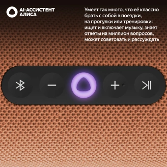 Умная колонка Yandex Стрит Алиса оранжевый 30W 2.0 BT/Wi-Fi 10м 3300mAh (YNDX-00030ORG) - купить недорого с доставкой в интернет-магазине