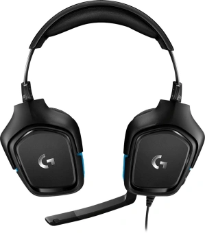 Наушники с микрофоном Logitech G431 черный/синий 2м мониторные оголовье (981-000772) - купить недорого с доставкой в интернет-магазине