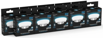 Лампа светодиодная Gauss 108008308 8Вт цок.:GX53 таблетка 150B св.свеч.бел.хол. GX53 (упак.:1шт) - купить недорого с доставкой в интернет-магазине