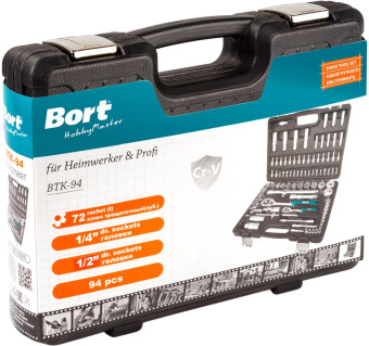 Набор инструментов Bort BTK-94 94 предмета (жесткий кейс) - купить недорого с доставкой в интернет-магазине