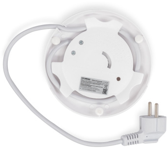 Чайник электрический Hyundai HYK-G2409 1.7л. 2200Вт белый/серебристый корпус: стекло/пластик - купить недорого с доставкой в интернет-магазине