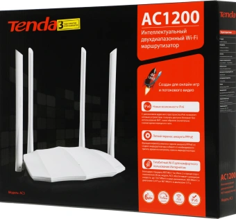 Роутер беспроводной Tenda AC5 AC1200 10/100BASE-TX белый - купить недорого с доставкой в интернет-магазине