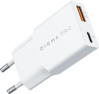 Сетевое зар./устр. Digma Pro DPW3A 30W 3A (PD+QC) USB-C/USB-A универсальное белый (DPW3A3GX11WH) - купить недорого с доставкой в интернет-магазине