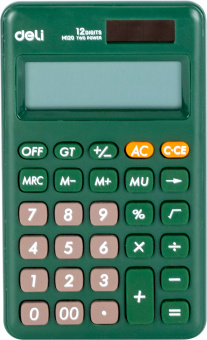 Калькулятор карманный Deli EM120GREEN зеленый 12-разр. - купить недорого с доставкой в интернет-магазине