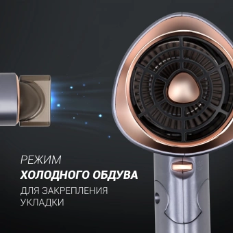 Фен Polaris PHD 2090ACi 2000Вт графитовый/розовое золото - купить недорого с доставкой в интернет-магазине
