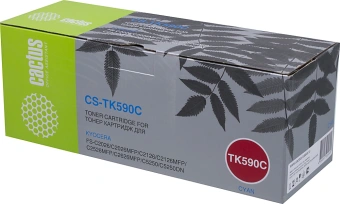Картридж лазерный Cactus CS-TK590C TK-590C голубой (5000стр.) для Kyocera FS-C2026MFP/C2126MFP/C2526MFP/C2626MFP/C5250DN - купить недорого с доставкой в интернет-магазине