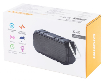 Колонка порт. Digma S-40 черный 10W 1.0 BT 2000mAh (SP4010B) - купить недорого с доставкой в интернет-магазине
