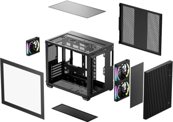 Корпус Deepcool CG330 MESH 3F черный без БП mATX 6x120mm 4x140mm 2xUSB2.0 1xUSB3.0 audio bott PSU - купить недорого с доставкой в интернет-магазине