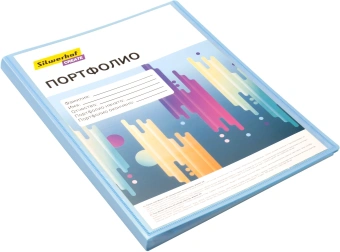 Папка-портфолио с 40 прозр.вклад. Silwerhof Create SCR-P40AZURE A4 пластик 0.7мм карм.на лиц.стор. голубой - купить недорого с доставкой в интернет-магазине