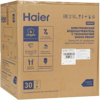 Водонагреватель Haier ES30V-C1 1.5кВт 30л электрический настенный/белый - купить недорого с доставкой в интернет-магазине