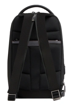 Рюкзак слинг мужской Piquadro Oberon CA7277W150/BLUS темно-синий нейлон/натур.кожа - купить недорого с доставкой в интернет-магазине