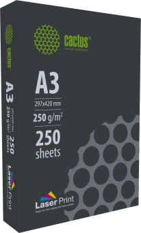 Бумага Cactus CS-LPA3250250 A3/250г/м2/250л./белый CIE170% для лазерной печати - купить недорого с доставкой в интернет-магазине