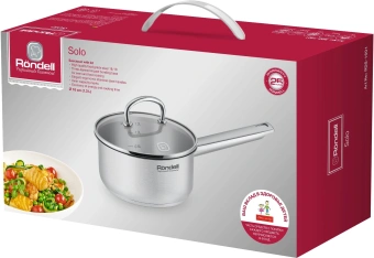 Ковш Rondell Solo RDS-1601 1.3л. d=16см (с крышкой) стальной - купить недорого с доставкой в интернет-магазине