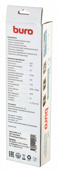 Сетевой фильтр Buro 600SH-16-3-B 3м (6 розеток) черный (коробка) - купить недорого с доставкой в интернет-магазине